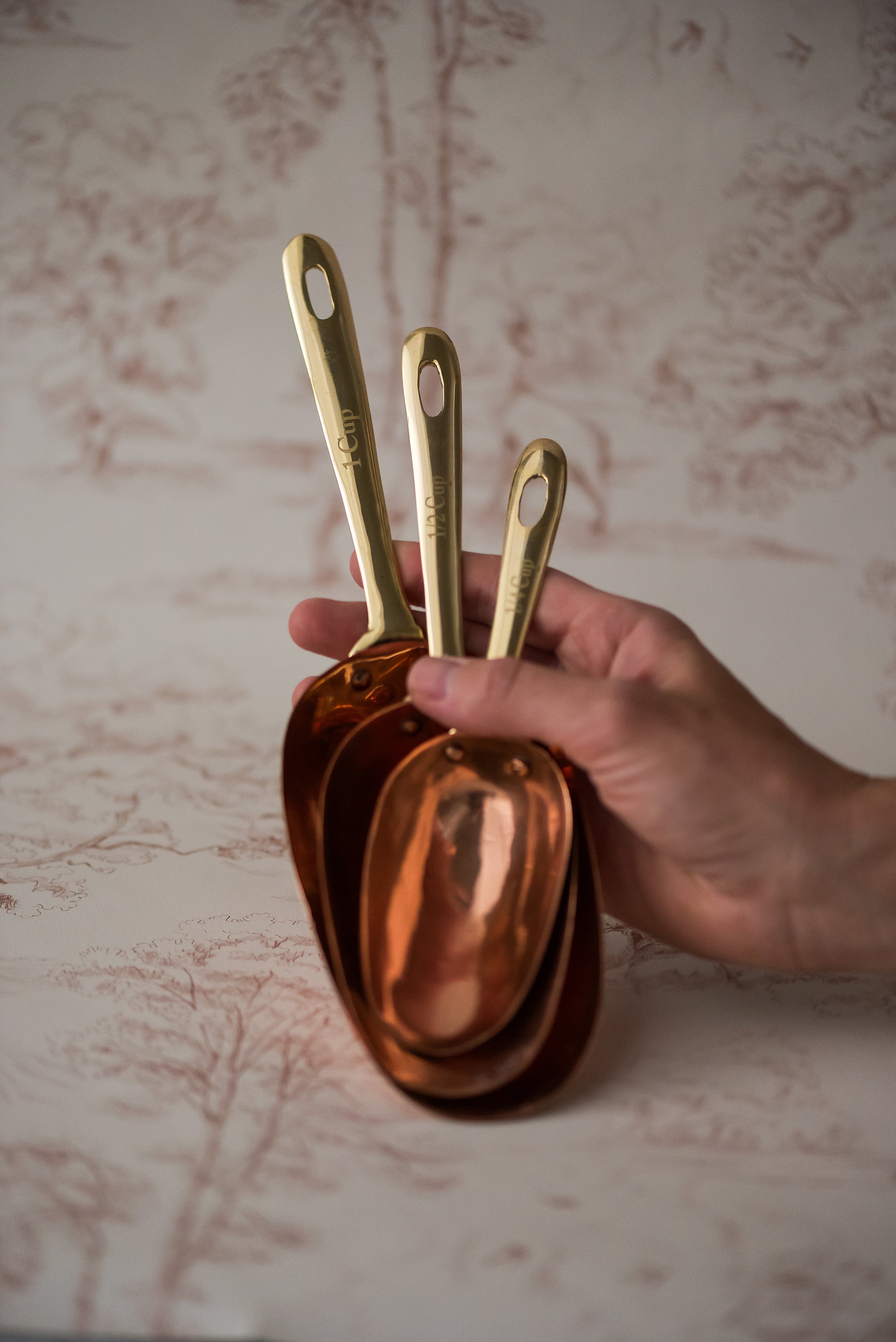 Copper & Brass Measuring Spoons & Cups Set
